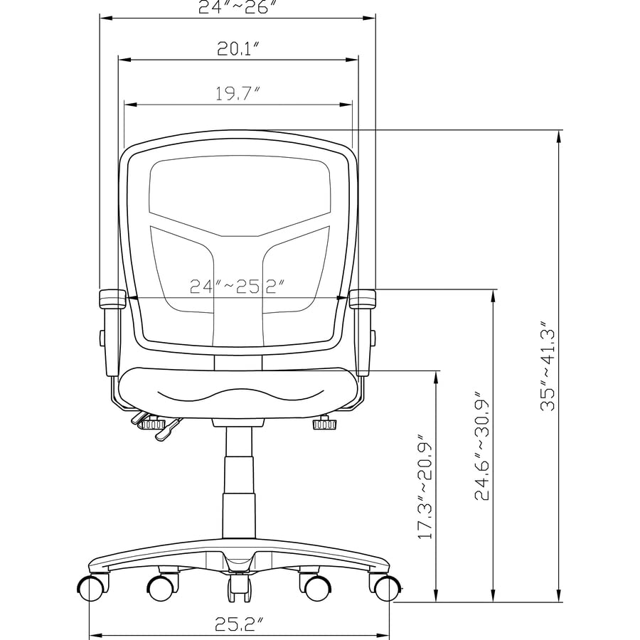 Lorell, Llr86201, Ergomesh Series Managerial Mid-Back Chair