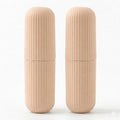 EXCLUCITY 2 Pack Travel Toothbrush Holder, Capsule Shape Toothbrush & Toothpaste Storage Case, Portable Hygienic Organizer for B