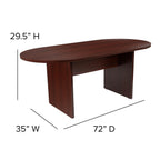 Flash Furniture Jones 6 Foot (72 Inch) Oval Conference Table In Mahogany