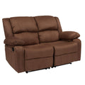 Flash Furniture Harmony Series Chocolate Brown Microfiber Loveseat With Two Built-In Recliners