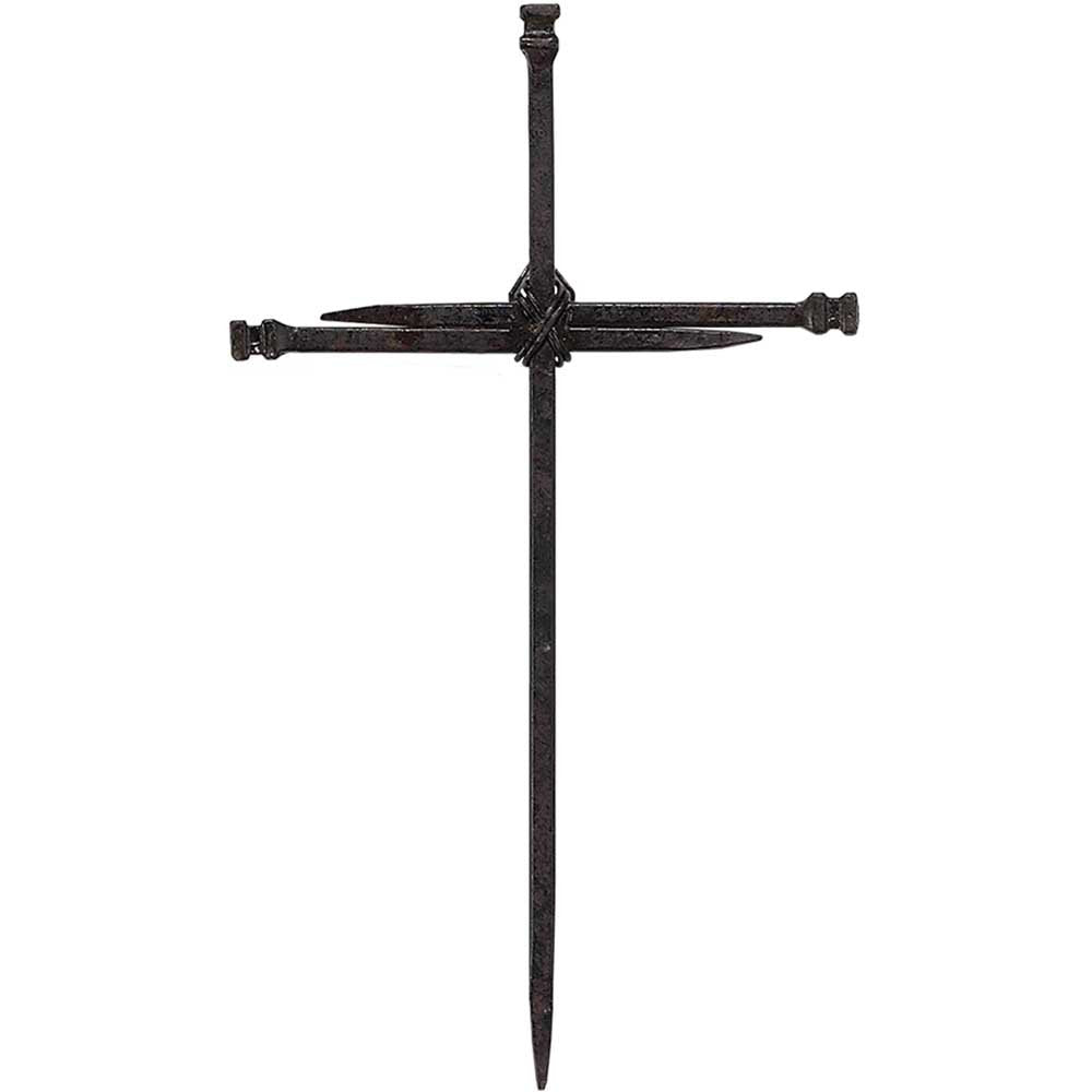 Dicksons Medium Three Driven Nails Brown Rust Look 10.5 Metal Wall Cross
