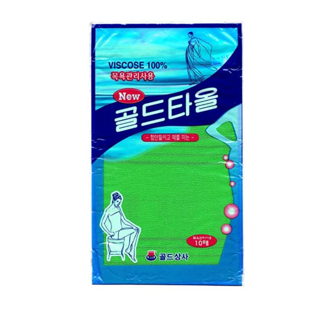 Goldsangsa-Korean Exfoliating Towel Washcloth Mitts (Large 10Pcs)/Korean Italy Towel Skincare Exfoliating Scrub Bath Cloth Remov