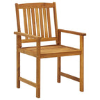 vidaXL 2X Solid Acacia Wood Patio Chairs with Cushions Garden Lounge Seating