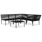 vidaXL Patio Lounge Set 6 Piece, Patio Furniture Set for Outdoor Garden Backyard Lawn, Sectional Sofa with Cushions, Corner Sofa, Black PVC