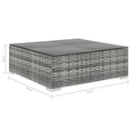 vidaXL 5 Piece Garden Lounge Set with Cushions Poly Rattan Gray