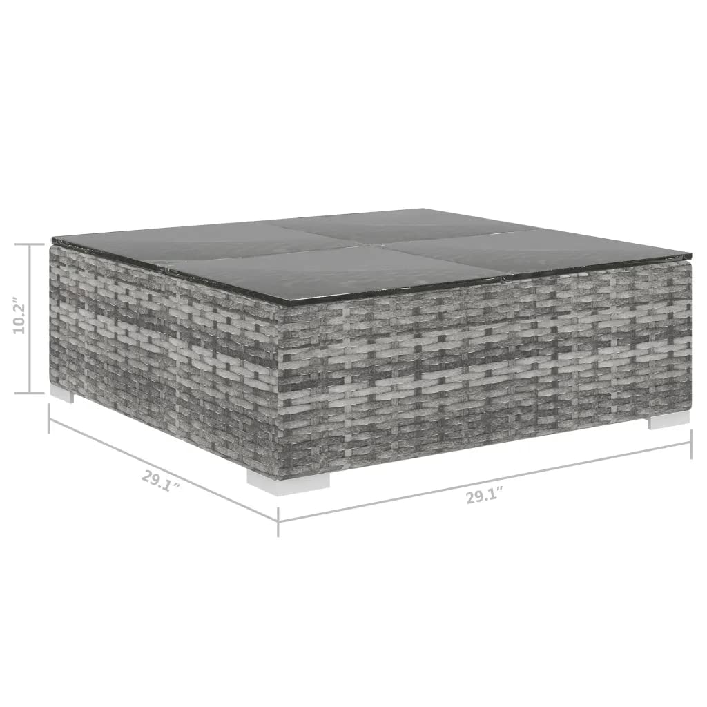 vidaXL 5 Piece Garden Lounge Set with Cushions Poly Rattan Gray