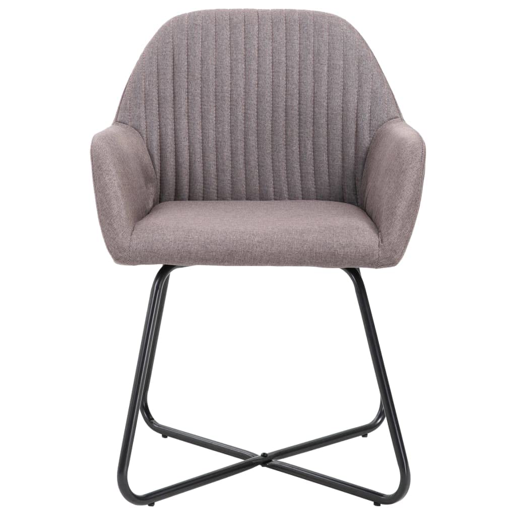 vidaXL Dining Chairs 2 pcs Taupe Fabric