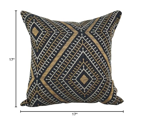 Blazing Needles Square Jacquard Throw Pillow, 17", Tupelo Earth