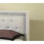 Best Master Furniture Bria Faux Leather Platform Bed, Queen, White