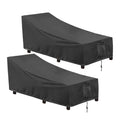 Outdoorlines Outdoor Waterproof Patio Chaise Lounge Chair Cover - Uv Resistant Lounger Covers Heavy Duty Weatherproof Patio Sofa Furniture Covers, 2 Packs, 78Wx35.5Dx33H Inches, Black