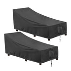 Outdoorlines Outdoor Waterproof Patio Chaise Lounge Chair Cover - Uv Resistant Lounger Covers Heavy Duty Weatherproof Patio Sofa Furniture Covers, 2 Packs, 78Wx35.5Dx33H Inches, Black