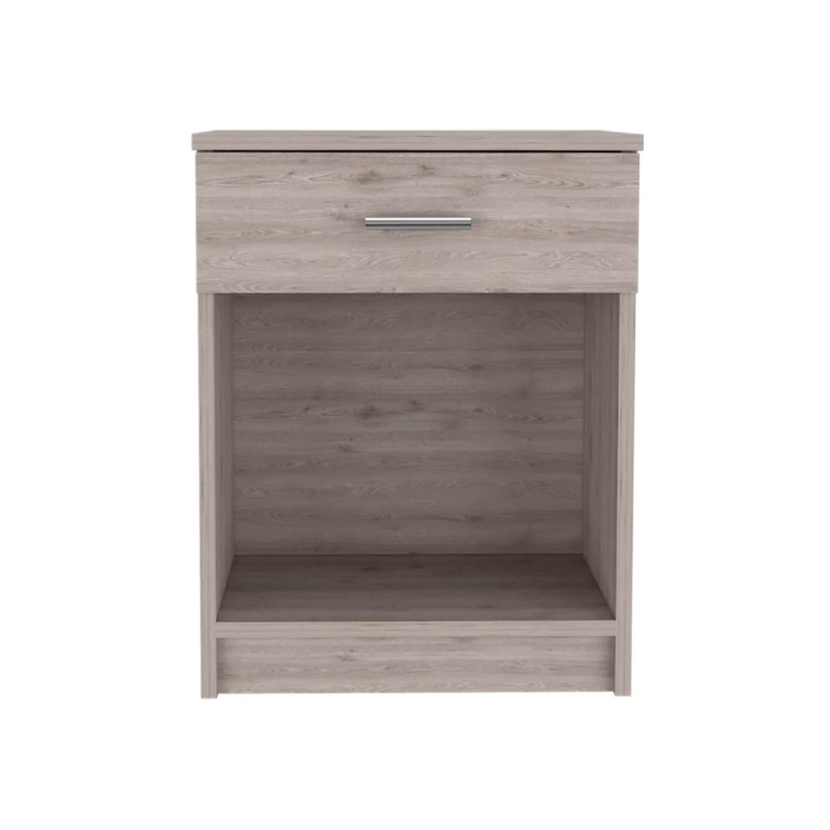 Nightstand 21&Quot; H, 1 Drawer, Low Shelf, Superior Top, Light Gray
