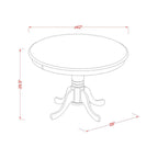 East West Furniture HLNO3-MAH-W 3 Piece Dining Table Set for Small Spaces Contains a Round Dining Room Table with Pedestal and 2 Wooden Seat Chairs, 42x42 Inch, Mahogany