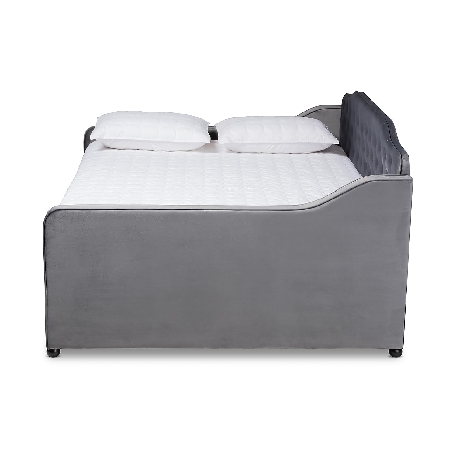 Baxton Studio Freda Daybed with Trundle, Full, Grey (164-10409-HiT)