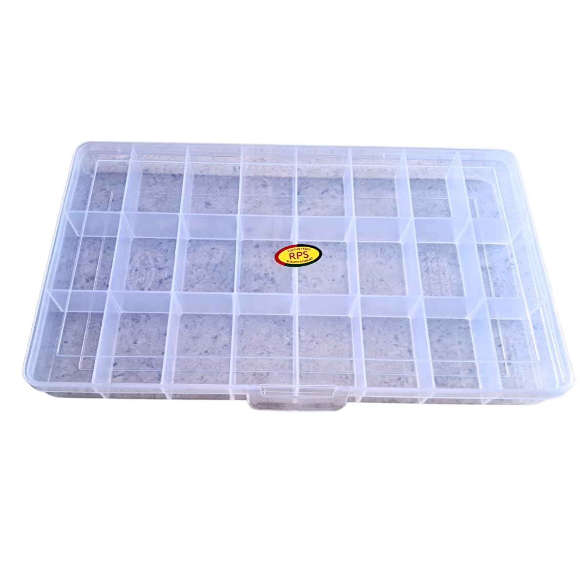AANIJ Multi purpose Jewellery Organizer Rectangular Storage Box with Fix dividers 24 Grids Transparent for Jewelry Beads Earring