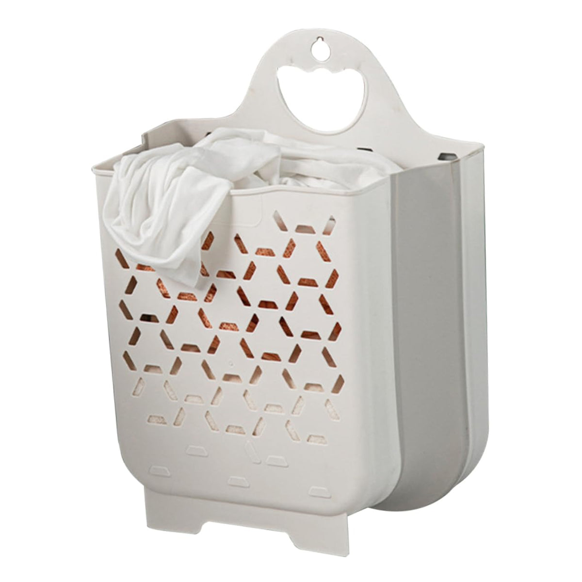 Alipis Foldable Plastic Laundry Hamper for Kids, White, 1 Set