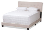 Baxton Studio Audrey Modern and Contemporary Light Beige Fabric Upholstered Full Size Bed
