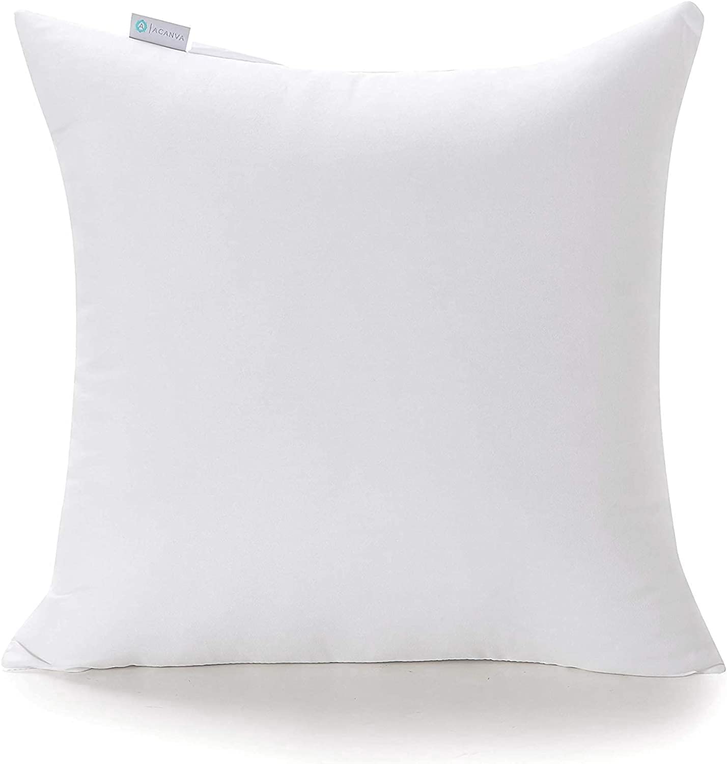 Acanva Premium Polyester Stuffer Square Form Sham Throw Pillow Inserts, 18X18 Inch(1 Count), White