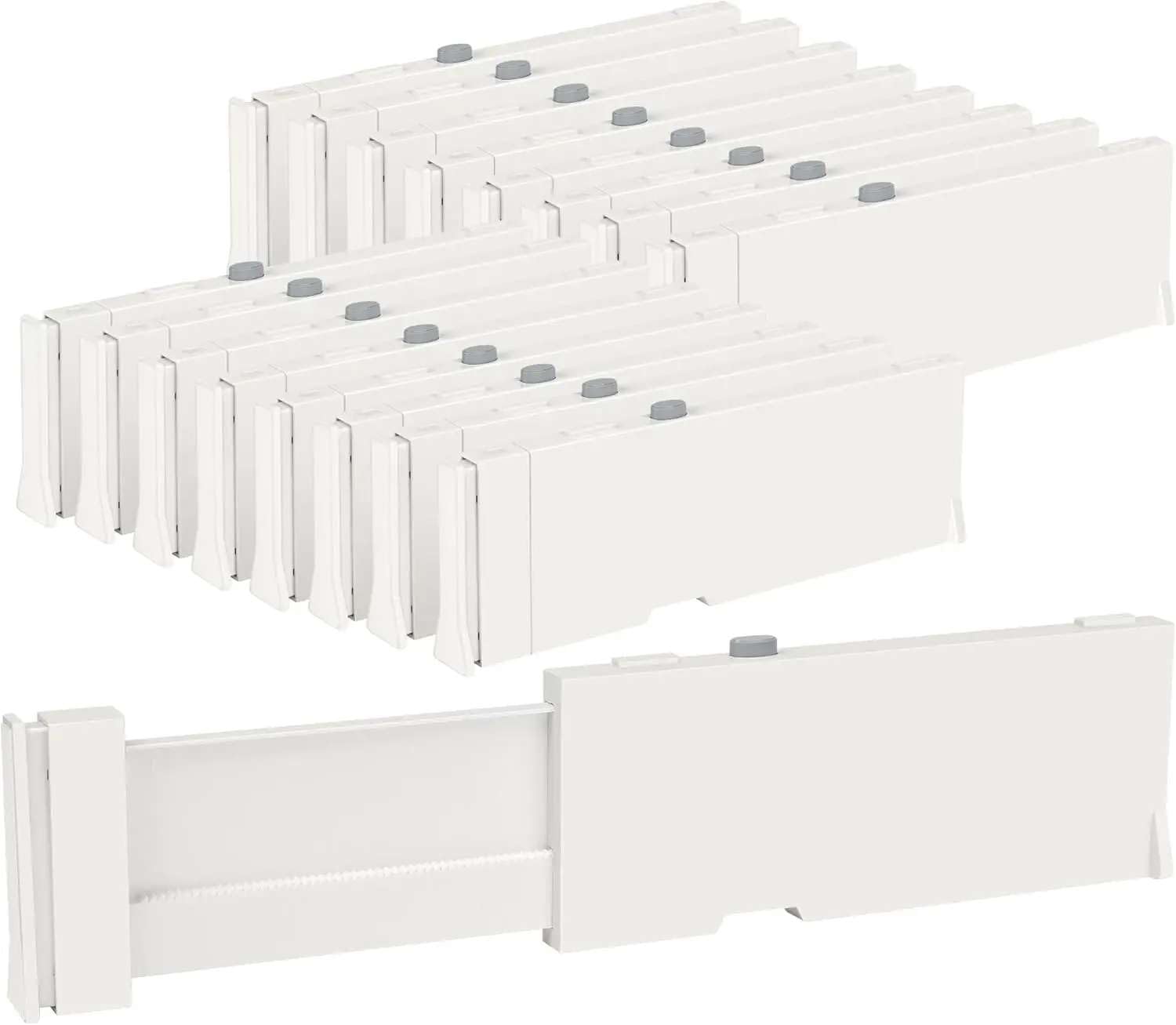 Mann Mart Expandable Closet Drawer Organizers: 16 Pack Adjustable Plastic Dresser Dividers For Clothes, 4 High, 11.617 Wide