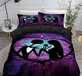 Ankeyoo 3pcs Nightmare Christmas Duvet Cover Sets, Jack and Sally Rose Decor,100% Microfiber Galaxy Bedding Set with Pillow Sham