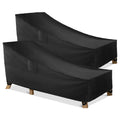 Wleafj Chaise Lounge Covers Outdoor Waterproof, Heavy Duty Patio Lounge Chair Covers, Black Durable Patio Furniture Covers, 86L X 34W X 32H Inch - 2 Pack