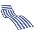 vidaXL Oxford Fabric Sun Lounger Cushion - Blue&White Stripe; Water-Repellent, Non-Slip and Comfortable; for Indoor and Outdoor 