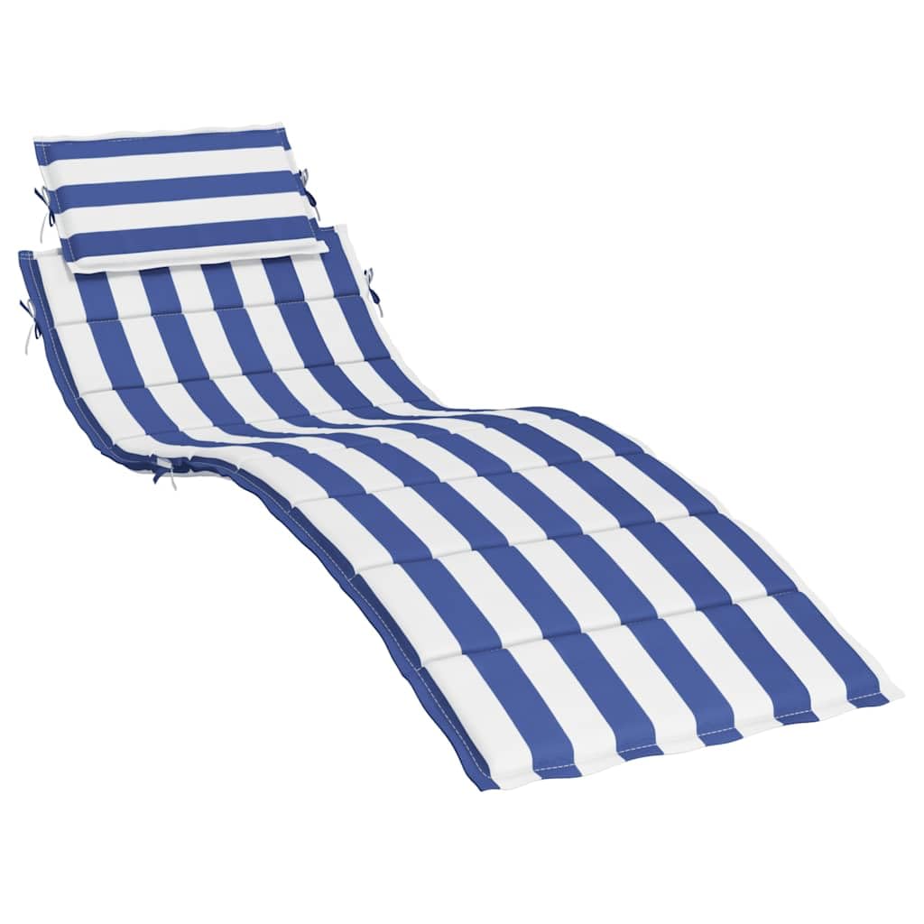 vidaXL Oxford Fabric Sun Lounger Cushion - Blue&White Stripe; Water-Repellent, Non-Slip and Comfortable; for Indoor and Outdoor 