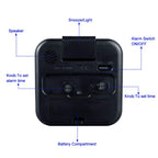 Tinload Small Battery Operated Analog Alarm Clock, Silent Non-Ticking, Black, Snooze, Easy Set Functions
