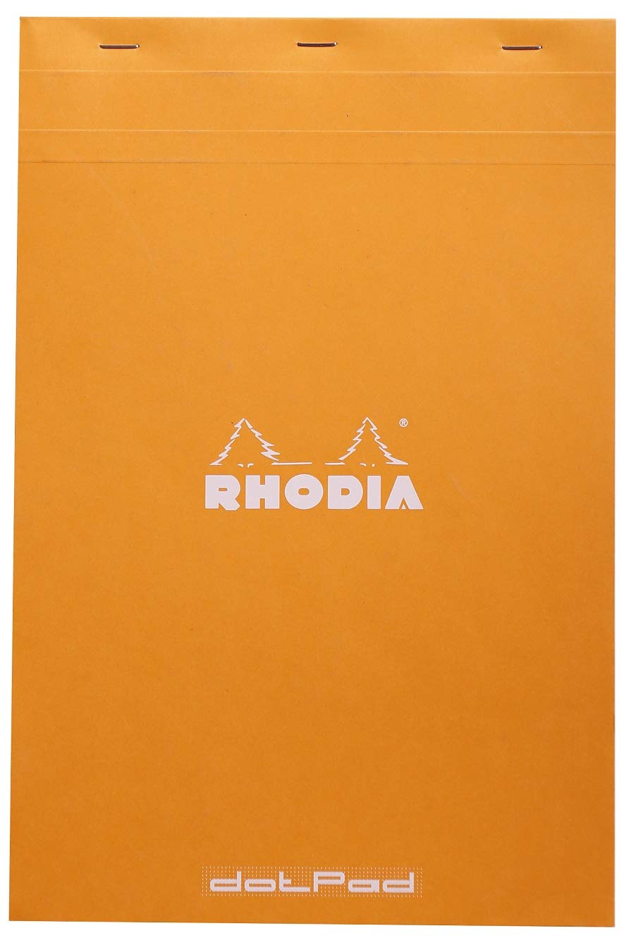 Rhodia Notepad, No19 A4+, Dot - Orange, 8 1/4' X 12 1/2'