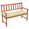 vidaXL Solid Acacia Wood Patio Bench with Cushion 47.2, Outdoor Wooden Garden Bench with Armrests and Light Oil Finish, ic Cream