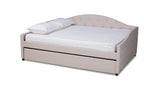 Baxton Studio Becker Modern and Contemporary Transitional Beige Fabric Upholstered Queen Size Daybed with Trundle