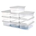 HOMZ 10 Pack Storage Bins, Clear Plastic Organizing Containers w/White Lids, 6 Quart