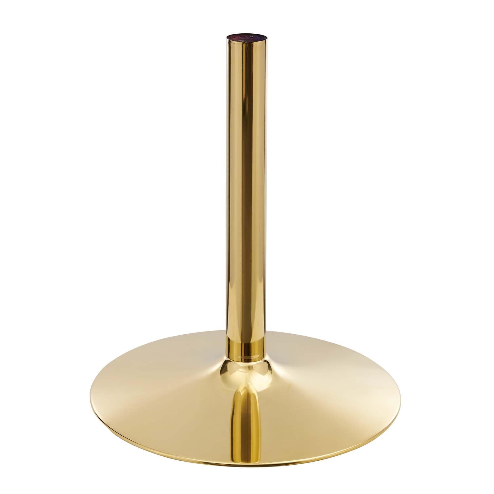Modway Verne Round Artificial Marble 40" Dining Table in Gold White