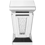 Elegant Decor Modern 24" Clear Crystal Mirrored Accent Pedestal End Table