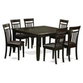 East West Furniture PFCA7-CAP-LC 7 Piece Modern Dining Table Set Consist of a Square Wooden Table with Butterfly Leaf and 6 Faux Leather Dining Room Chairs, 54x54 Inch, Cappuccino