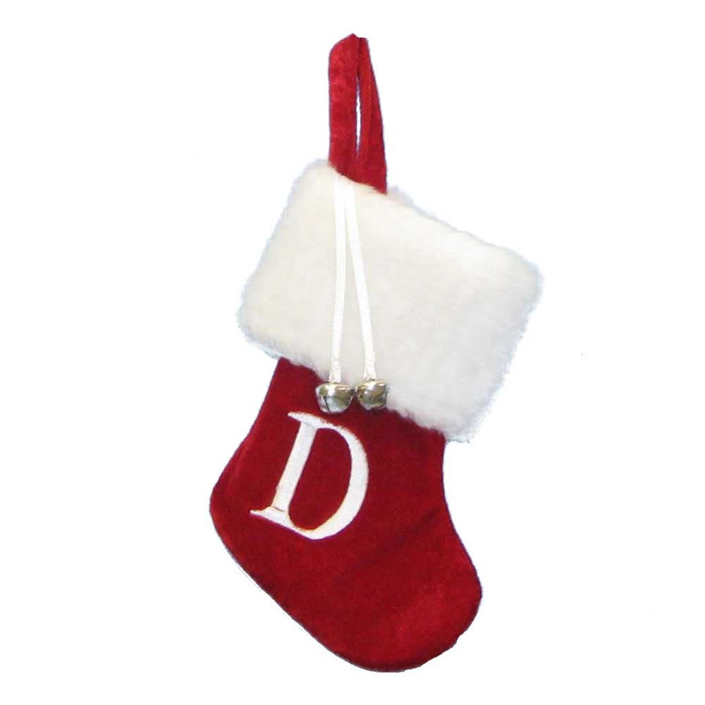 Monogrammed D Miniature Stocking