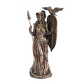 PTC 10 Inch Bronze Colored Athena Figurine Holding Shield with Owl