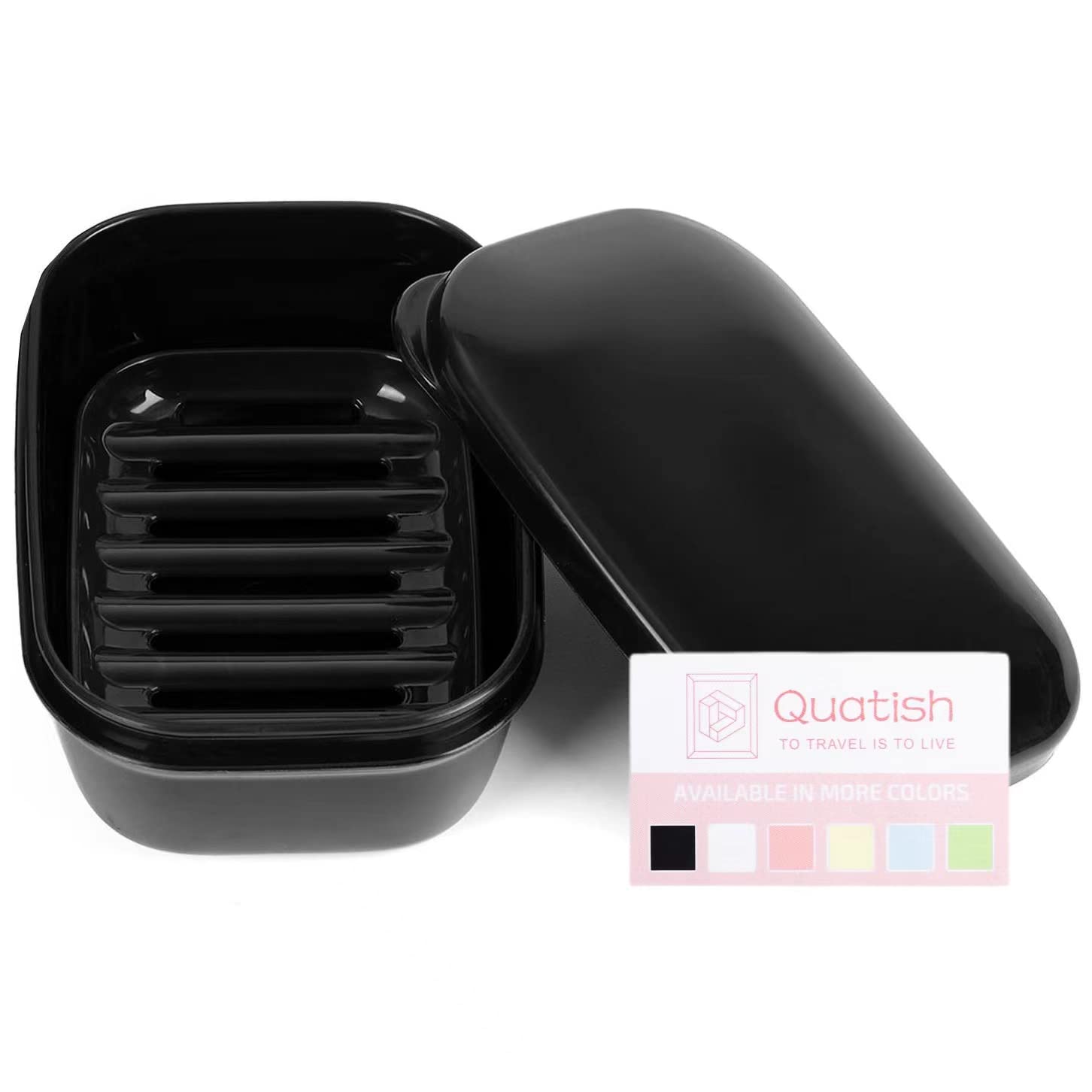 Quatish Leakproof Soap Holder 1 Pack, Travel Soap Container with Lid, Travel Size Toiletries, Portable Bar Soap Holder, Soap Box