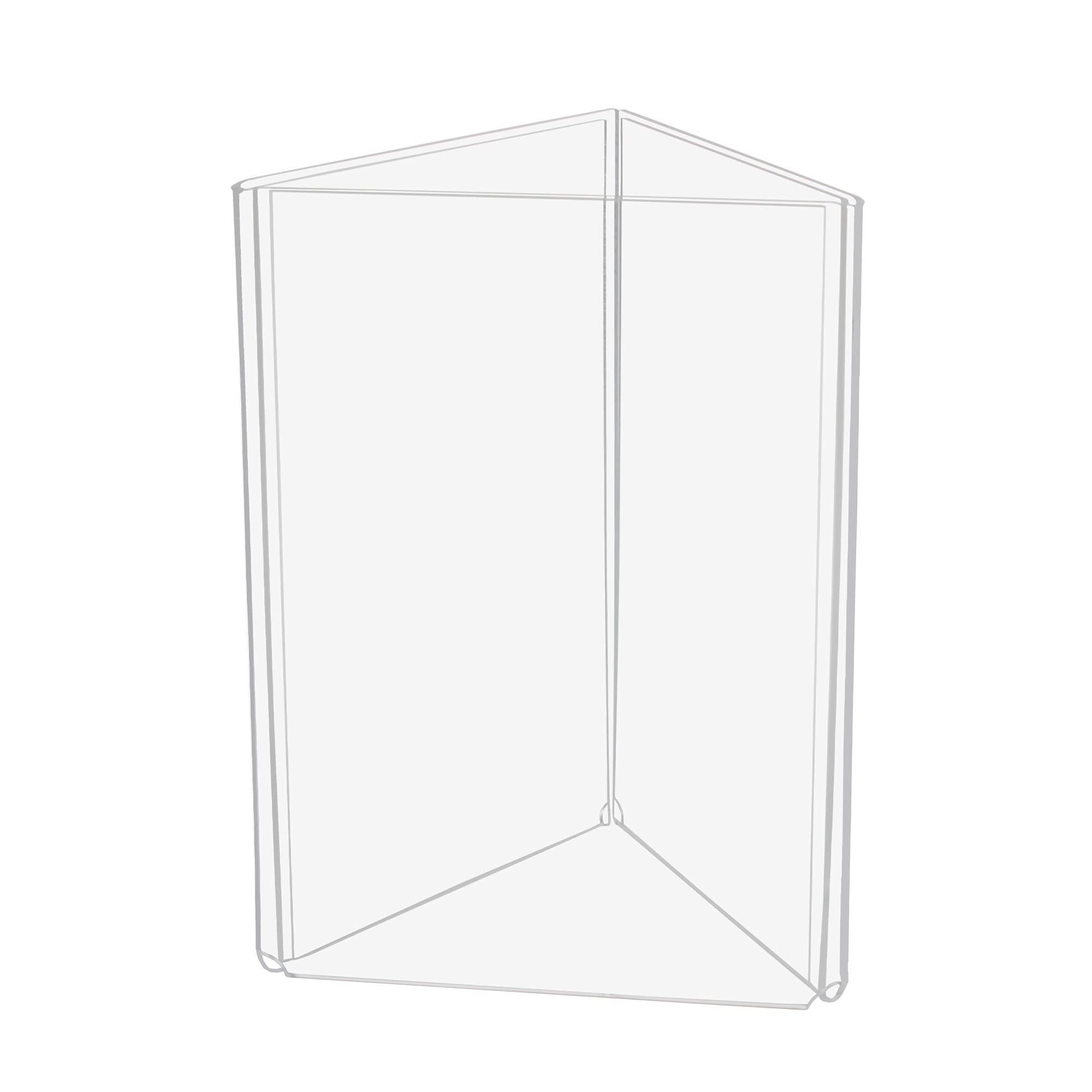 Source One Three Panel Sided Acrylic Table Tent Sign Holder Table Top Menu Holder (5X7 Inch)