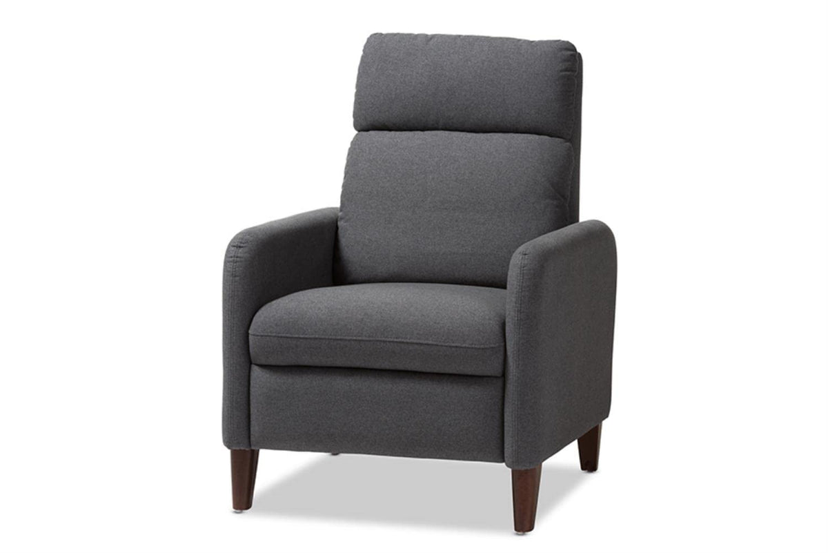 Baxton Studio Casanova Midcentury Modern Grey Fabric Upholstered Lounge Chair Grey//Midcentury/Fabric Dacron 100% Inch /Eucalyptus