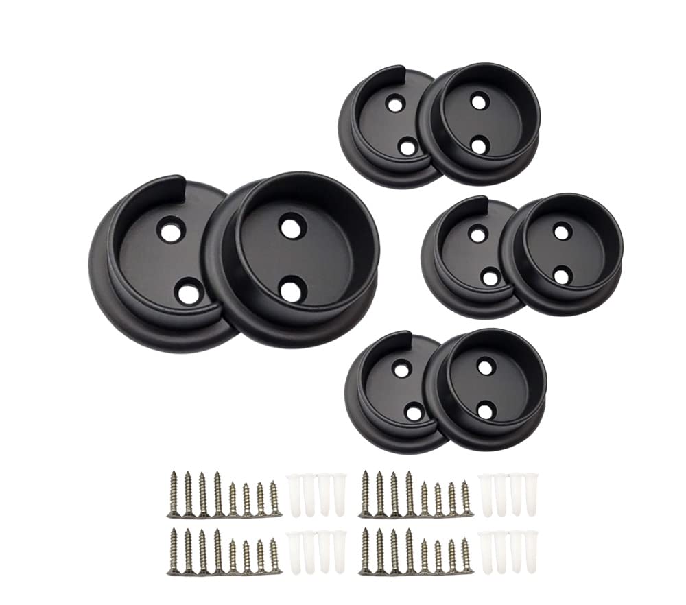 QCAA Heavy Duty Solid Metal Closet Rod Socket Set, 1-3/8  , Oil-Rubbed Bronze, 4 Pair, Made In Taiwan