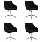 Vidaxl Swivel Dining Chairs 4 Pcs Black Fabric
