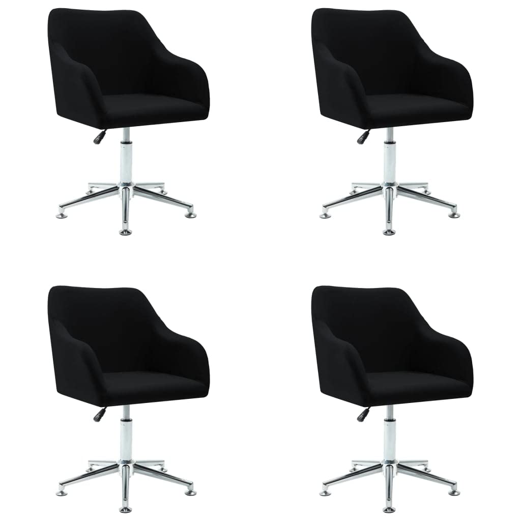 Vidaxl Swivel Dining Chairs 4 Pcs Black Fabric