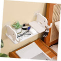 Br Cosina Elephant Wall Mounted Bathroom Organiser Shelf, White Plastic Self Adhesive Storage Shelf With Hooks, No Drilling Requ