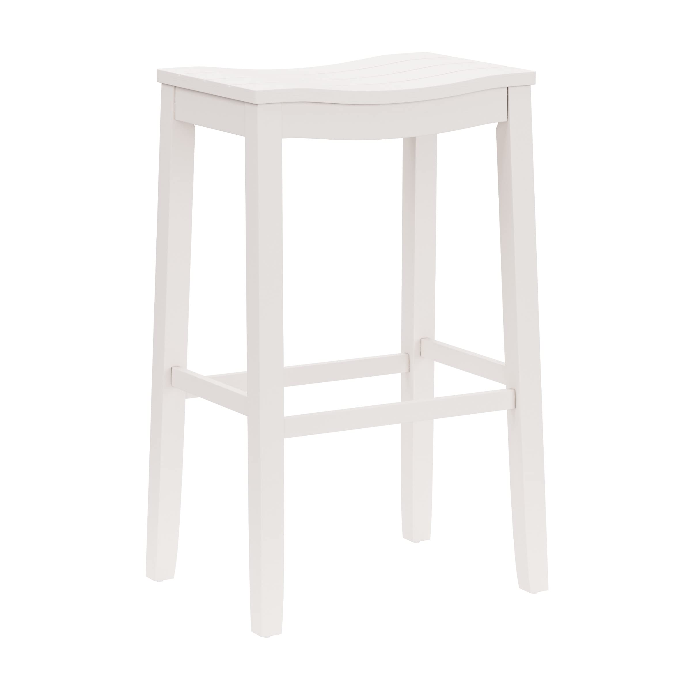 Hillsdale Furniture Fiddler Backless Saddle Bar Stool, White