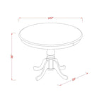 East West Furniture TRKE5-BLK-W 5 Piece Kitchen Counter Height Dining Table Set Includes a Round Dining Room Table and 4 Wooden Seat Chairs, 42x42 Inch, Black & Cherry