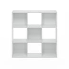 Furinno Pelli Cubic Multipurpose Clothing & Closet Storage Organizer Shelf, 9-Cube, White