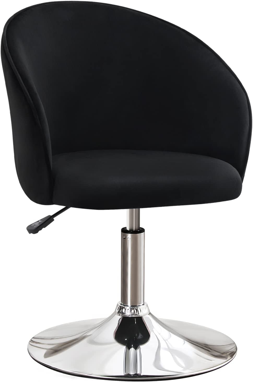 Furniliving Makeup Vanity Chair, Flexible Round-Back Accent Chair with Plated Frame, Height Adjustable Swivel Chairs for Living 