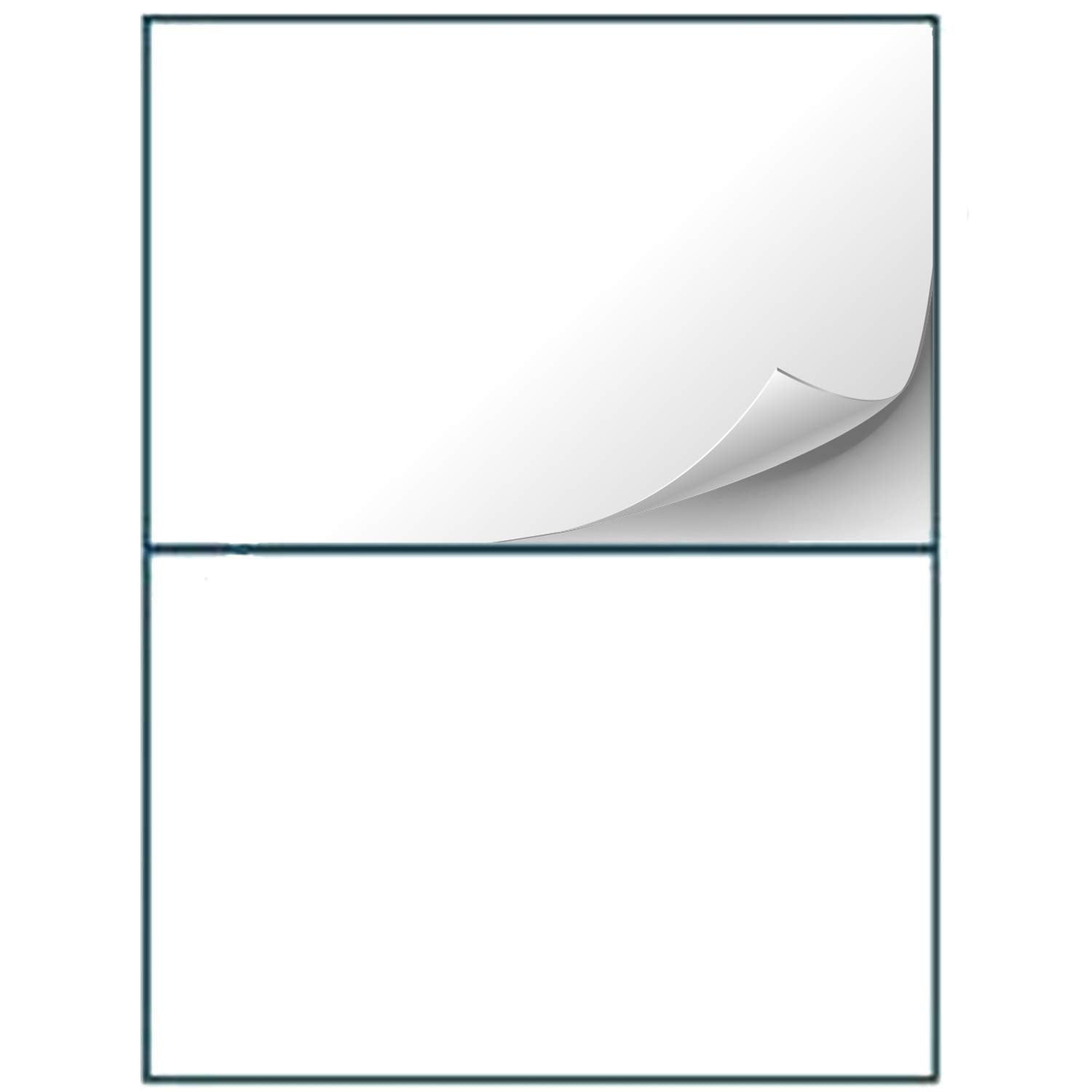 Shop4Mailers 2-Up White Permanent Self Adhesive Shipping Labels 5     X 8 1/2    Easy Peel Stickers For Laser & Inkjet Printers