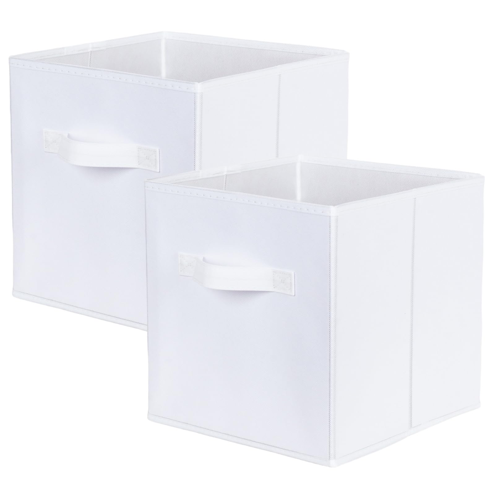 ShellKingdom Storage Bins, Foldable Fabric Storage Cubes and Cloth Organizer Drawer for Closet and Toys, 2 Pack (White)